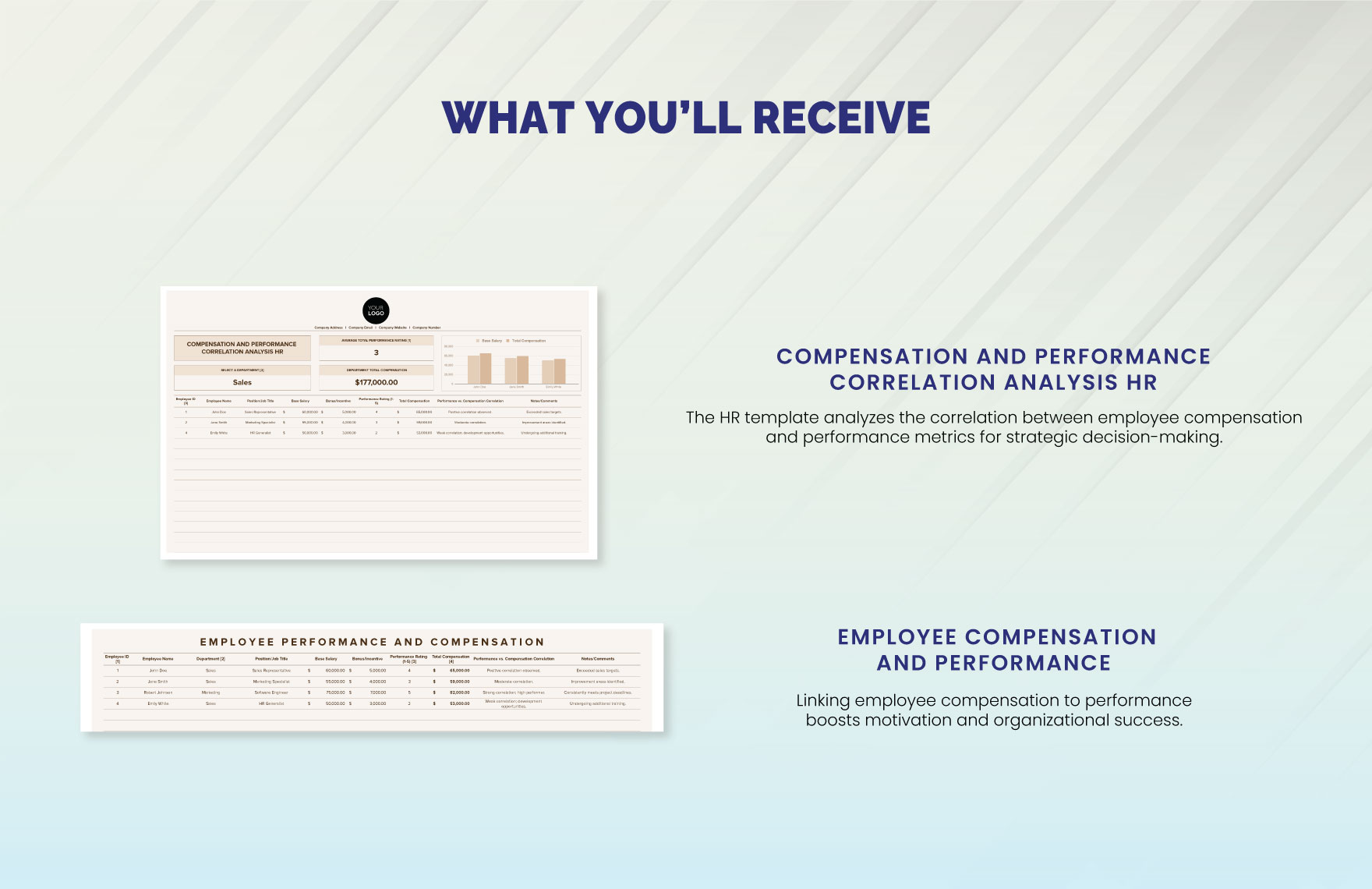 Compensation and Performance Correlation Analysis HR Template