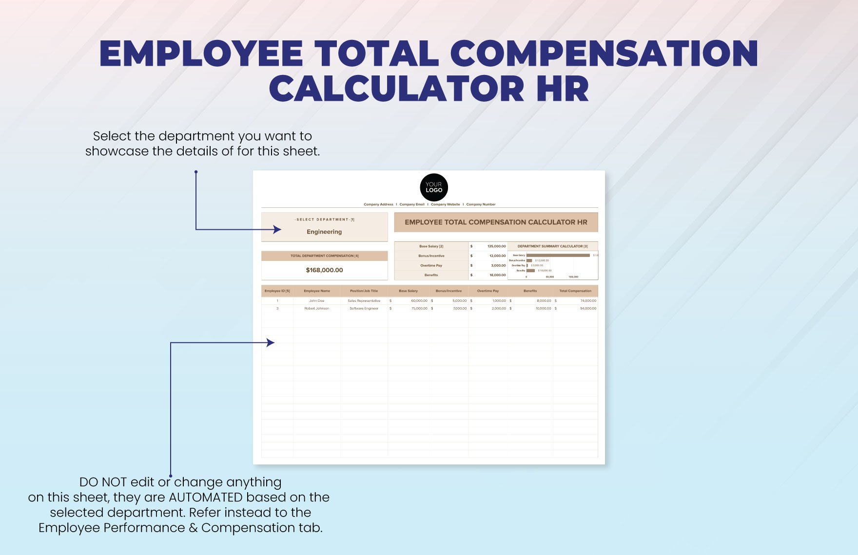 Employee Total Compensation Calculator HR Template
