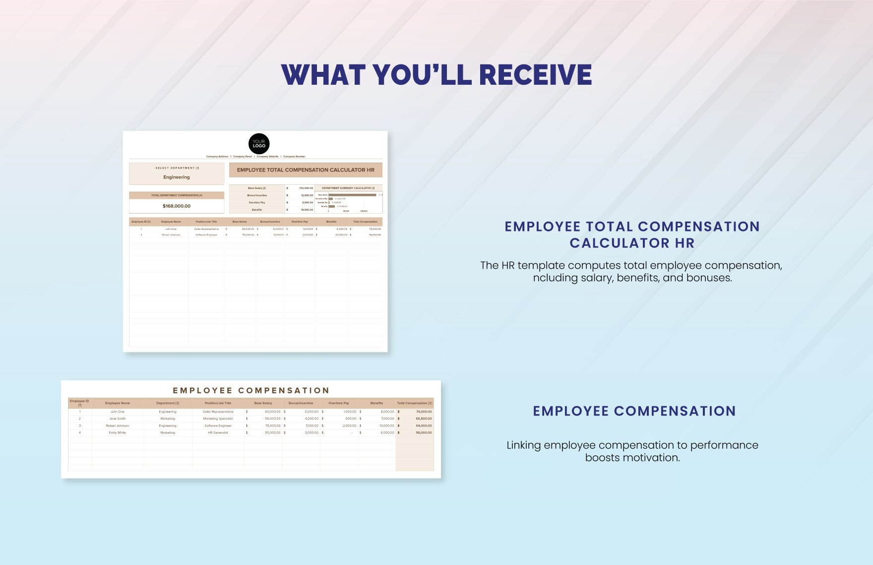 Employee Total Compensation Calculator HR Template
