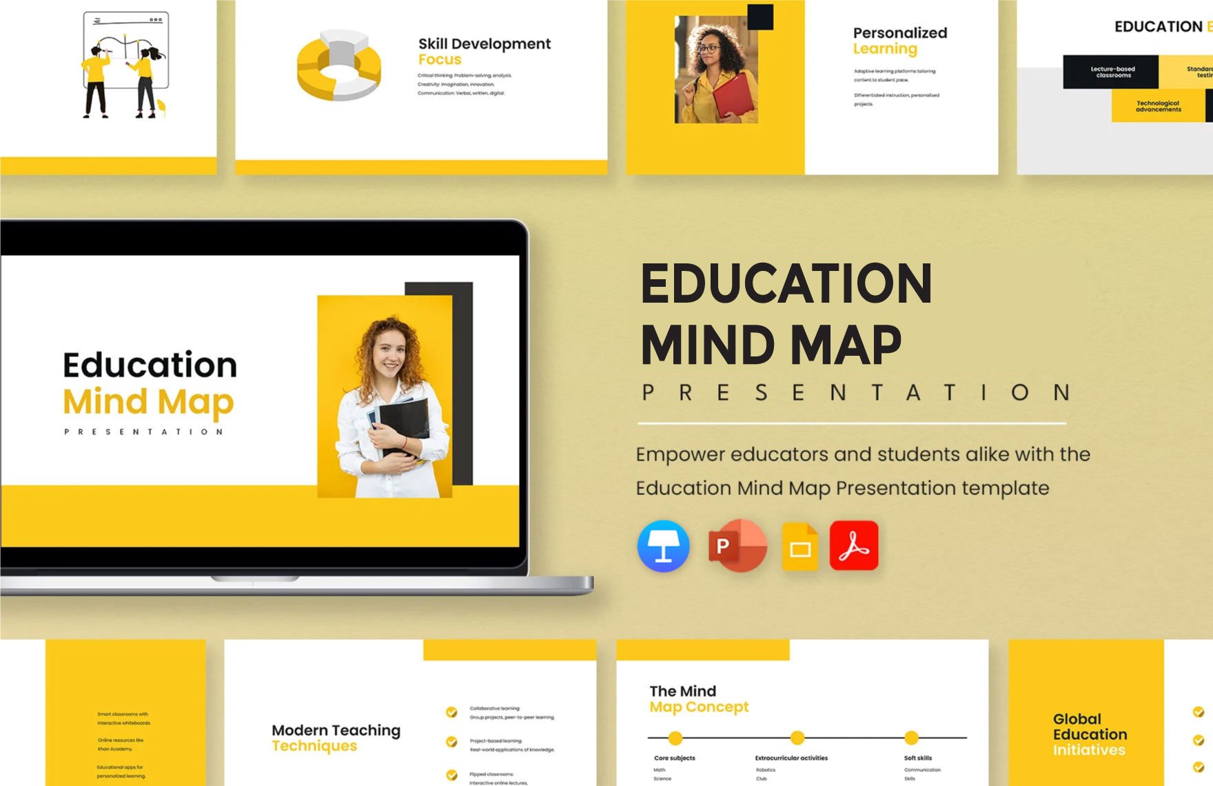 Free Education Mind Map Template in PDF, PowerPoint, Google Slides, Apple Keynote