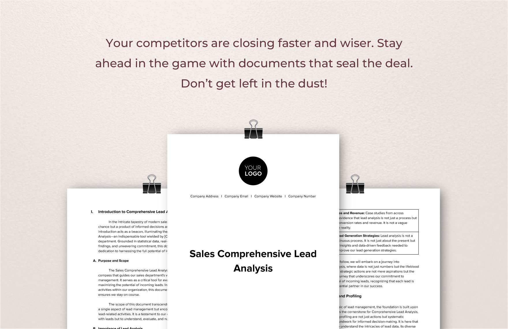 Sales Comprehensive Lead Analysis Template