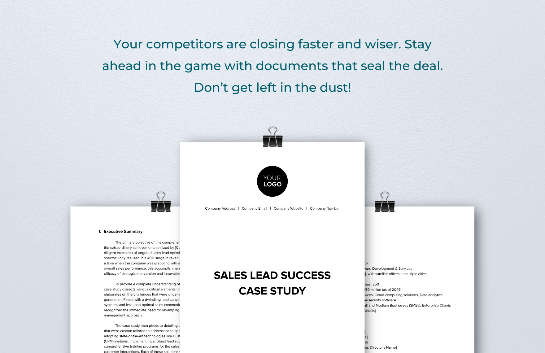 Sales Lead Success Case Study Template