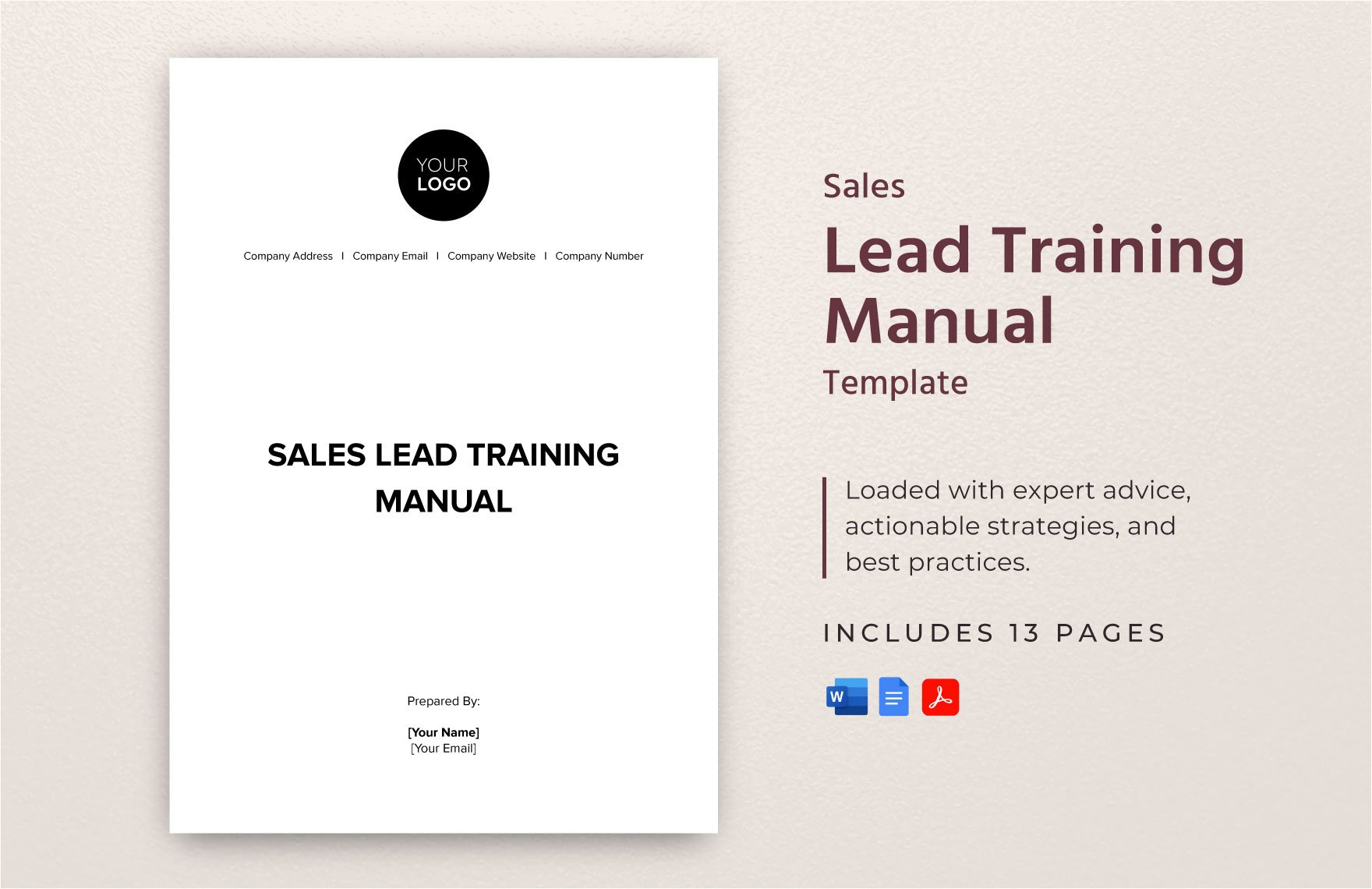 Sales Lead Training Manual Template in Word, Google Docs, PDF