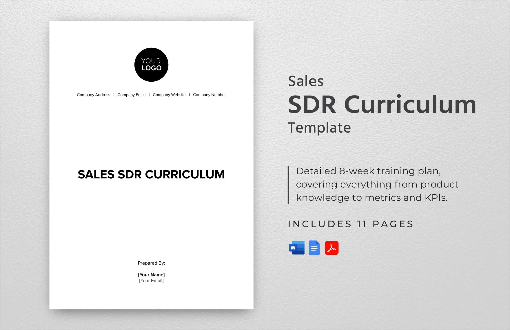 Sales SDR Curriculum Template in Word, Google Docs, PDF