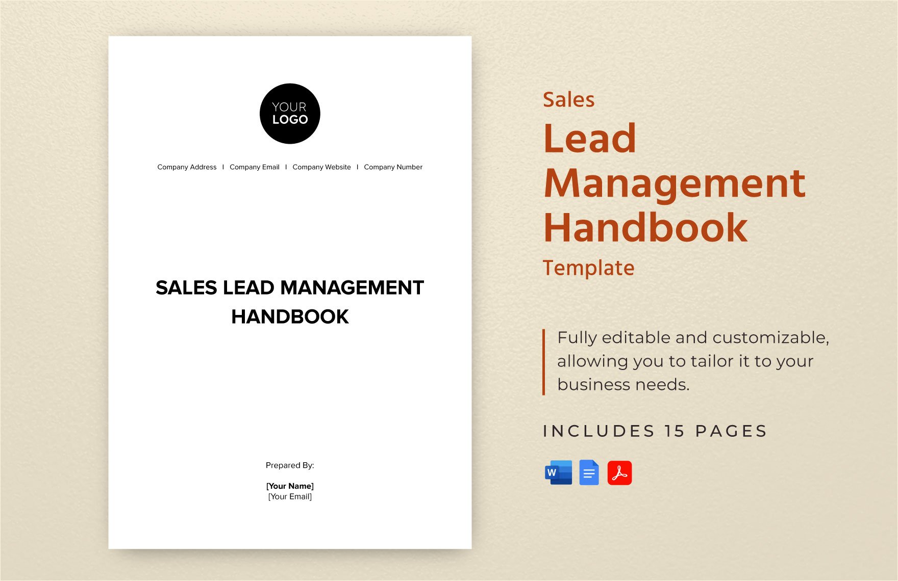 Sales Lead Management Handbook Template in Word, Google Docs, PDF