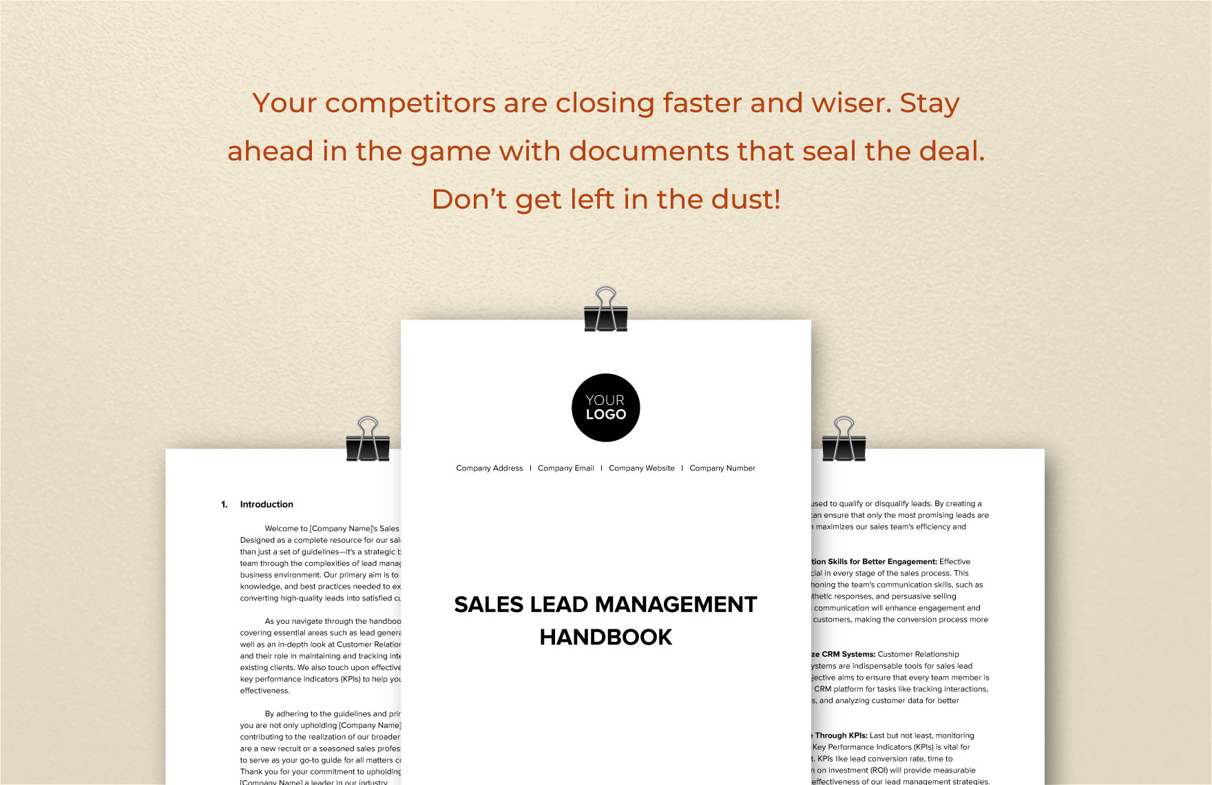 Sales Lead Management Handbook Template