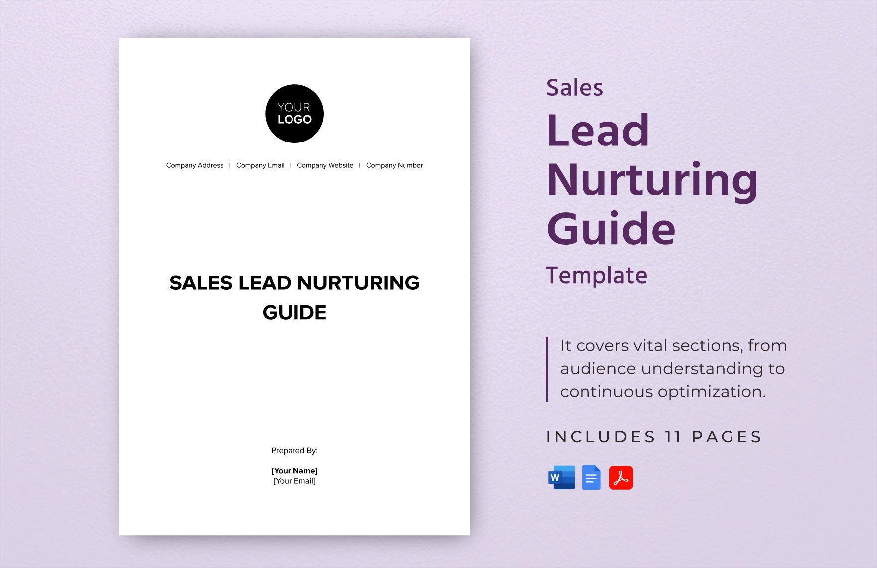 Sales Lead Nurturing Guide Template in Word, Google Docs, PDF