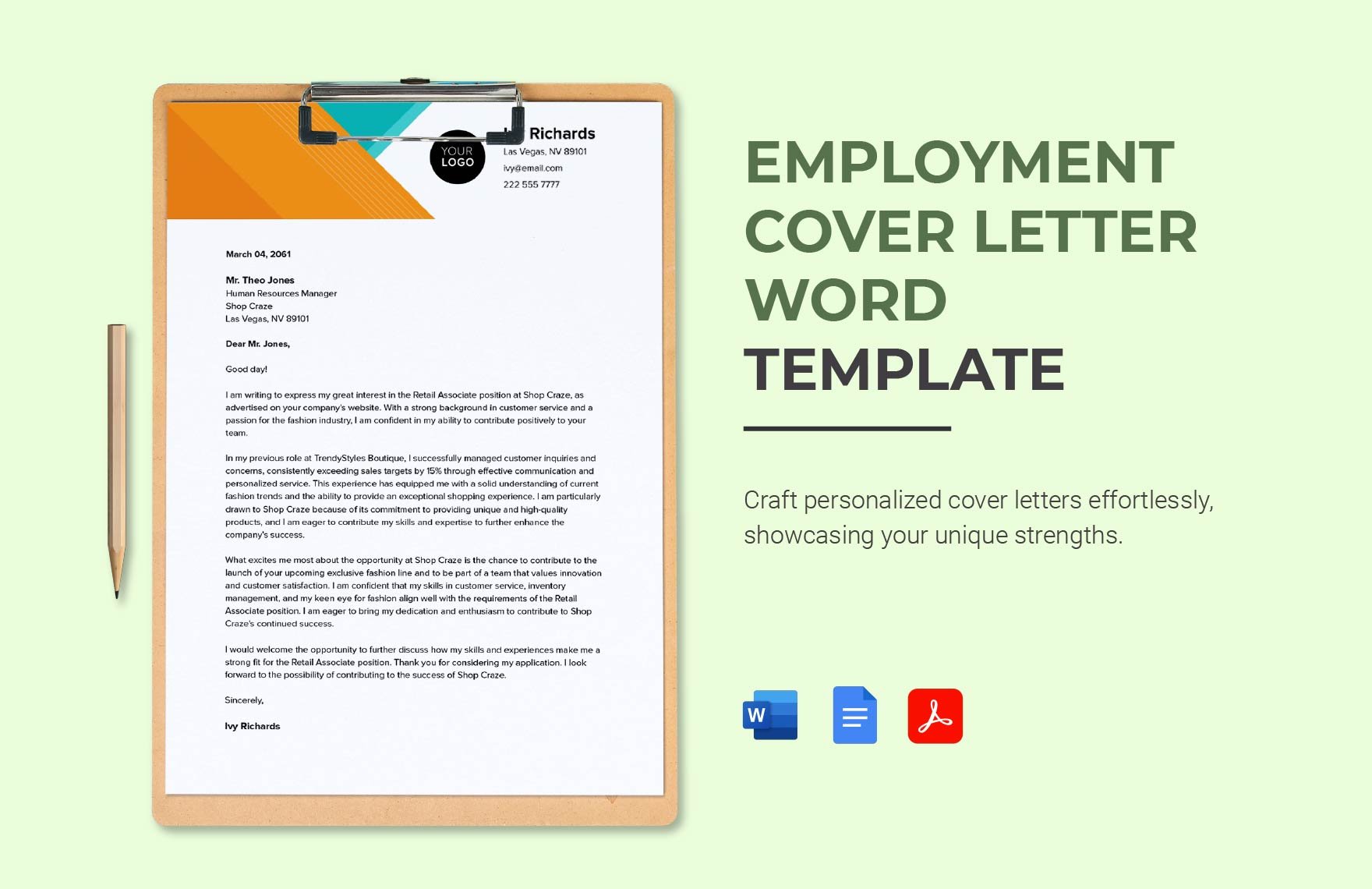 Employment Cover Letter