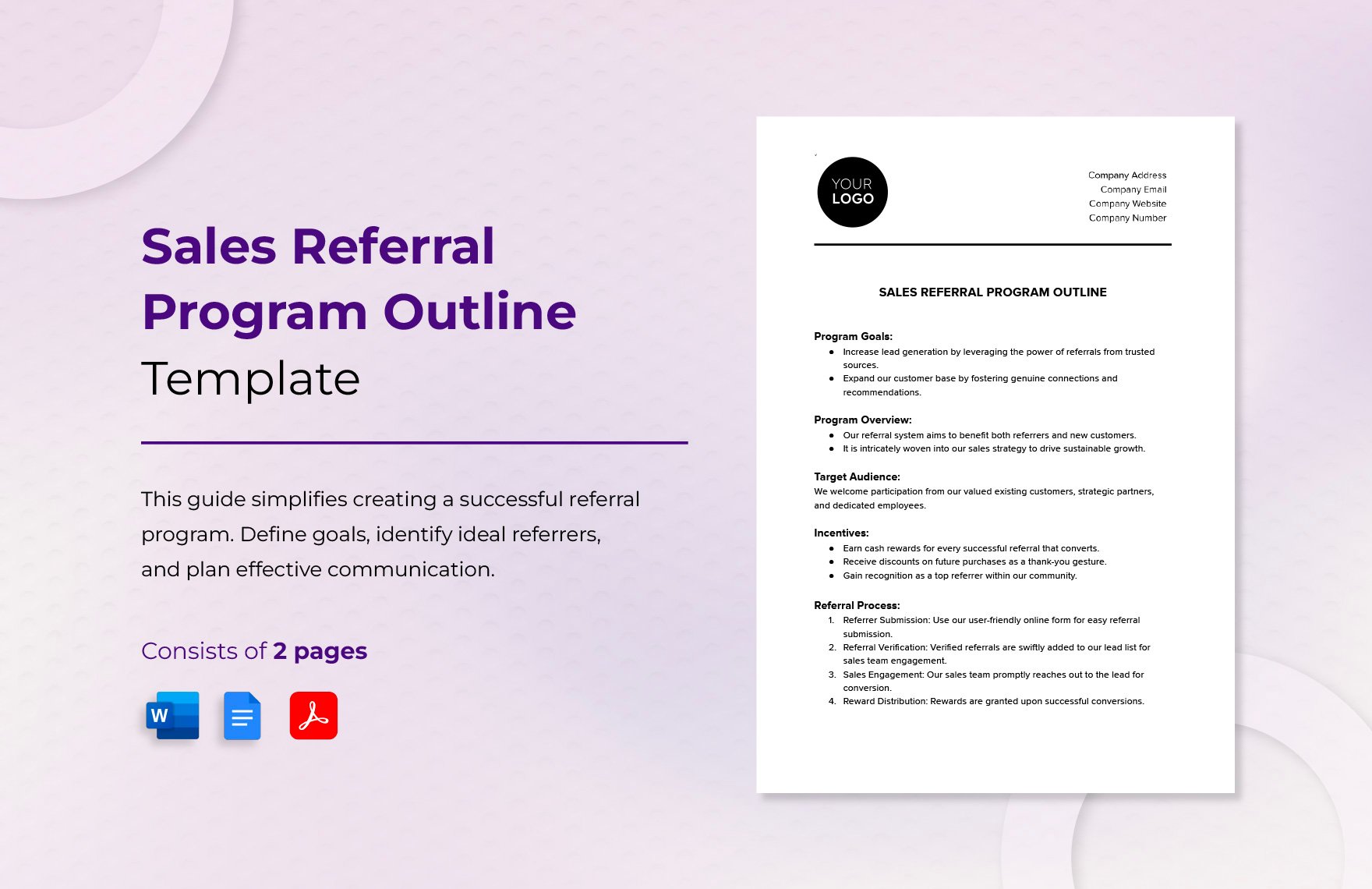 Sales Referral Program Outline Template in Word, Google Docs, PDF