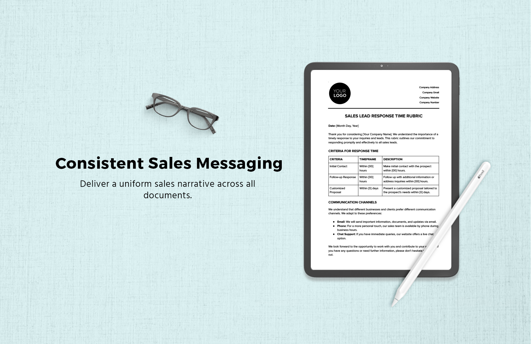 Sales Lead Response Time Rubric Template