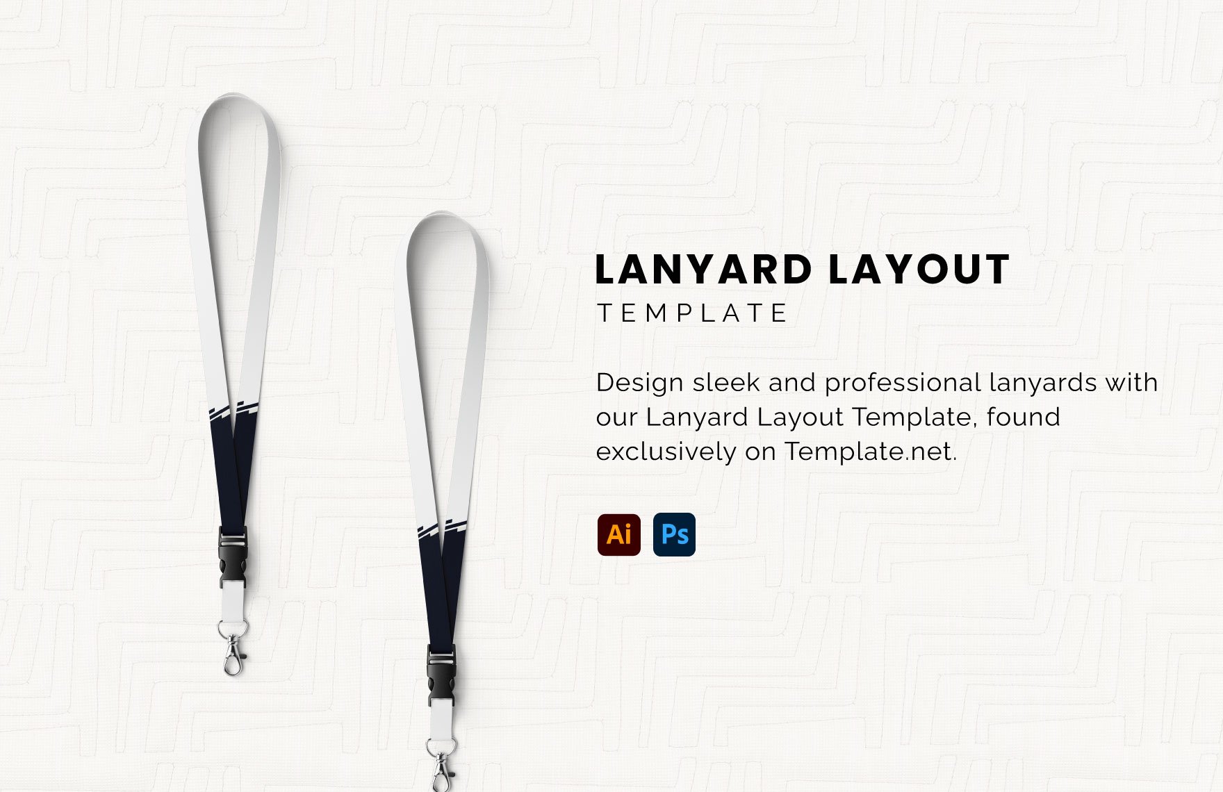 Free Lanyard Layout in Illustrator, PSD