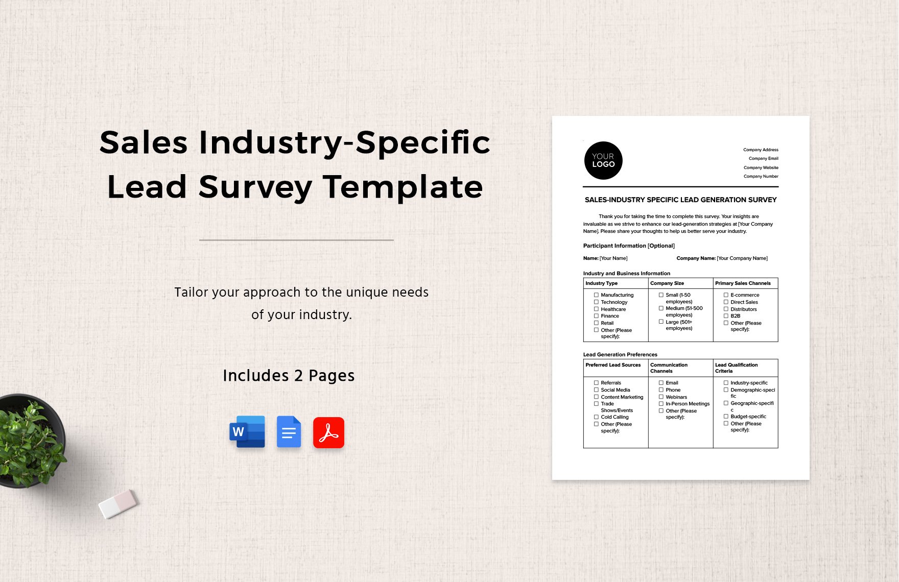 Sales Industry-Specific Lead Survey Template in Word, Google Docs, PDF