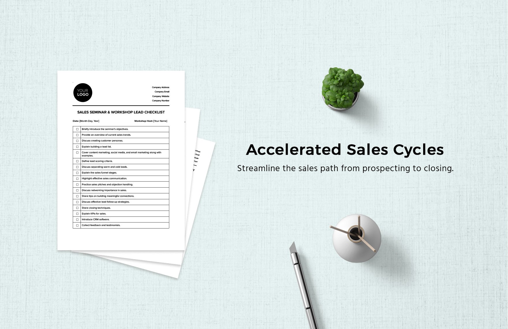 Sales Seminar & Workshop Lead Checklist Template