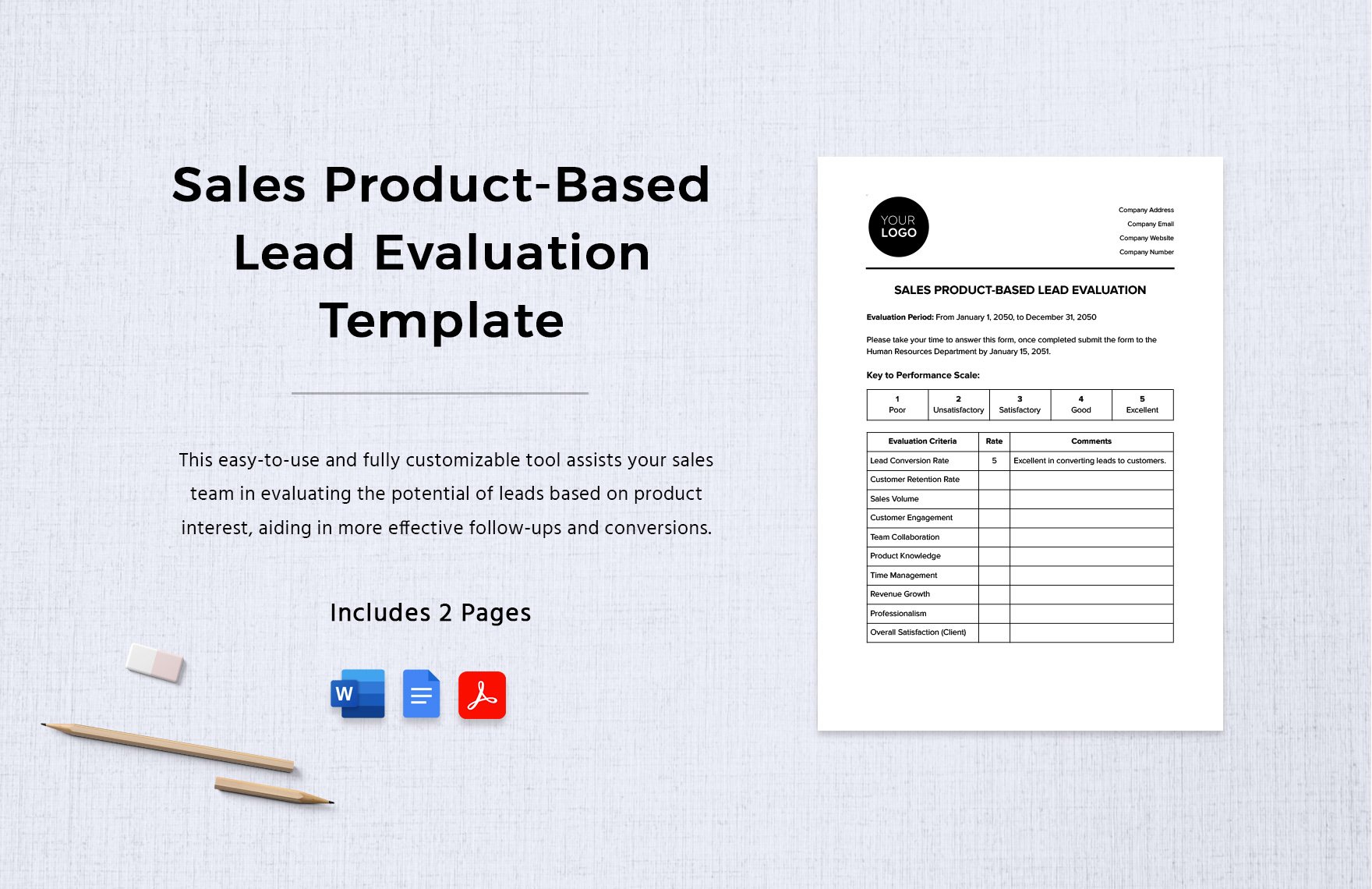 Sales Product-Based Lead Evaluation Template