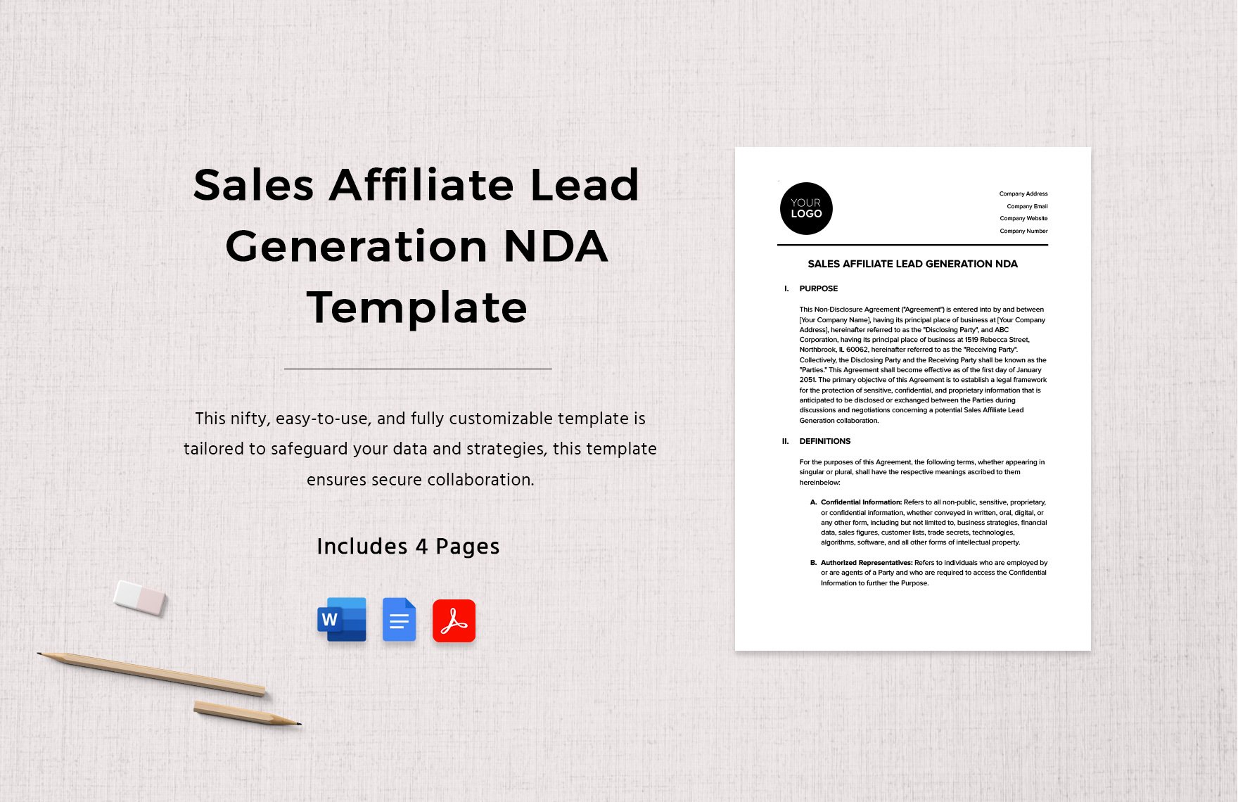 Sales Affiliate Lead Generation NDA Template