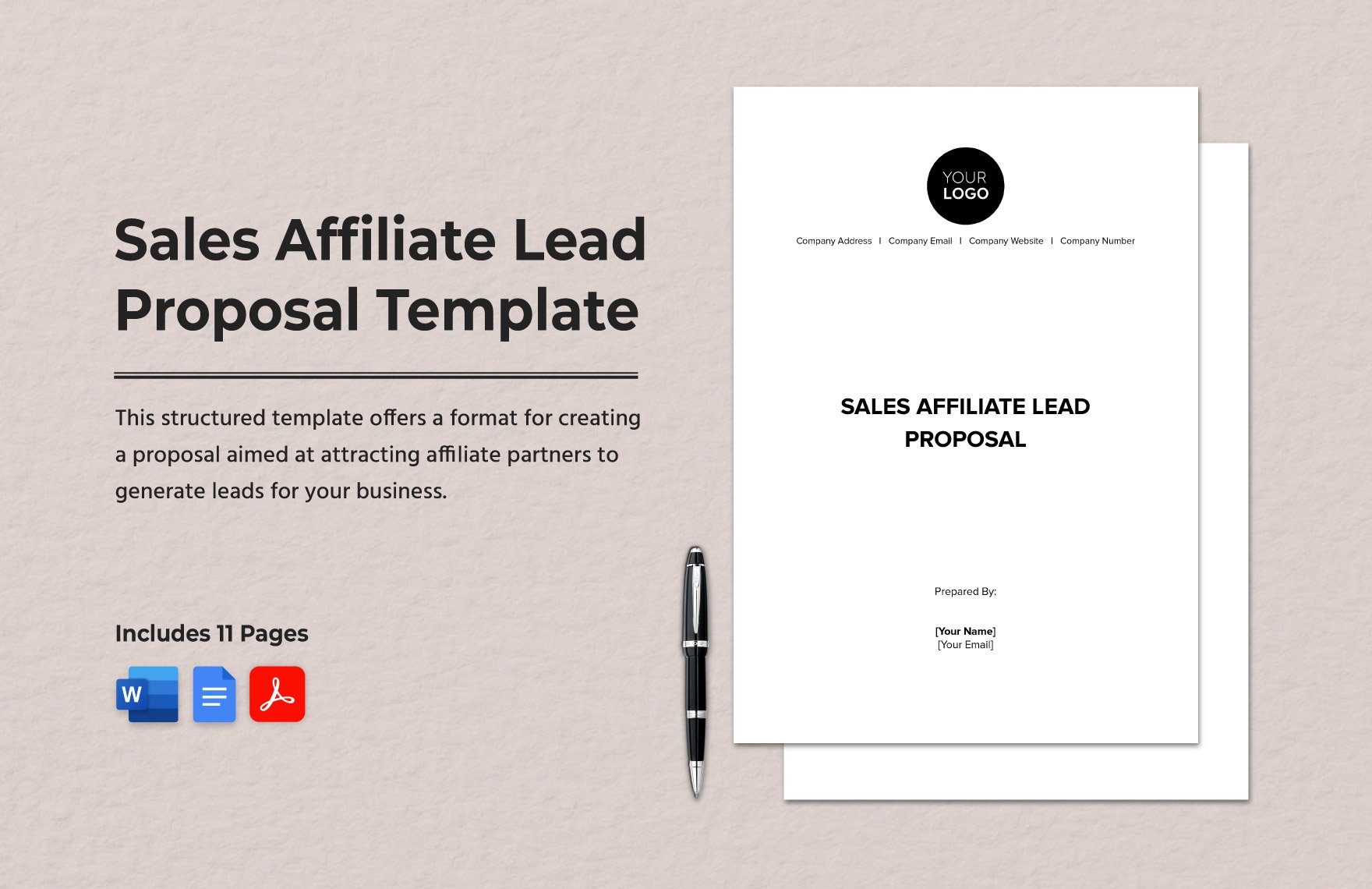 Sales Affiliate Lead Proposal Template in Word, Google Docs, PDF