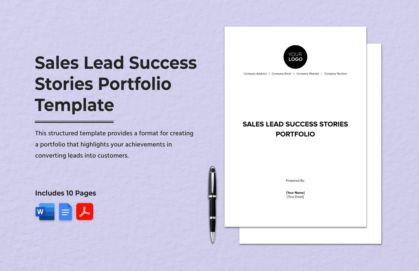 Sales Lead Success Stories Portfolio Template