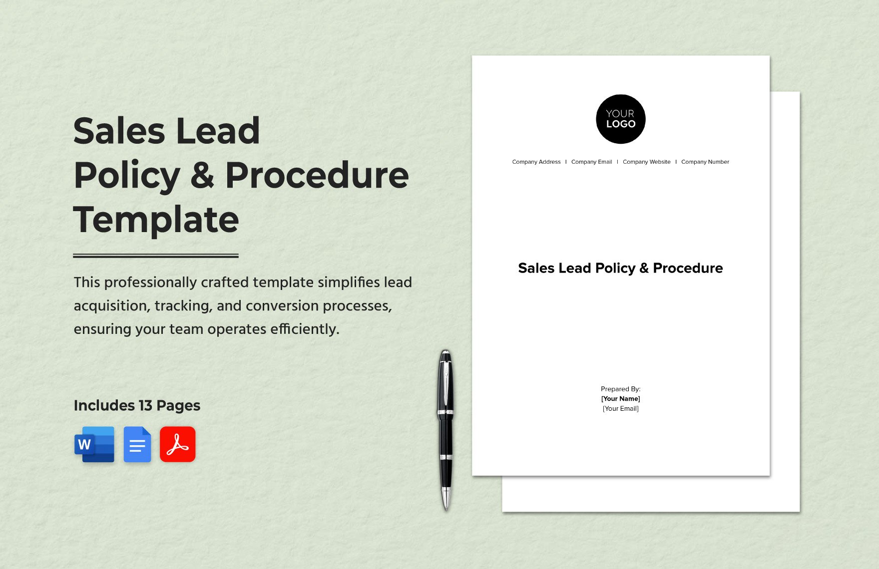 Sales Lead Policy & Procedure Template in Word, Google Docs, PDF