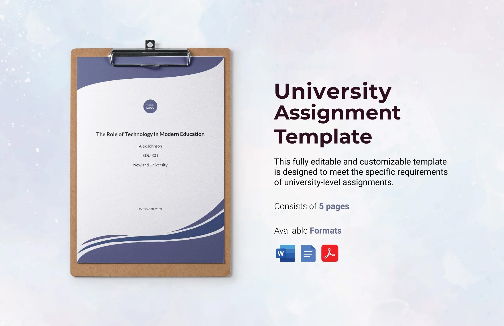 Free University Assignment Template in Word, Google Docs, PDF