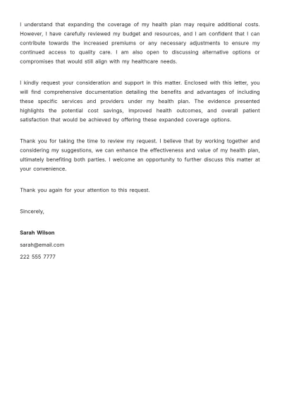 Free Letter  To Request Health Plan  Template to Edit Online