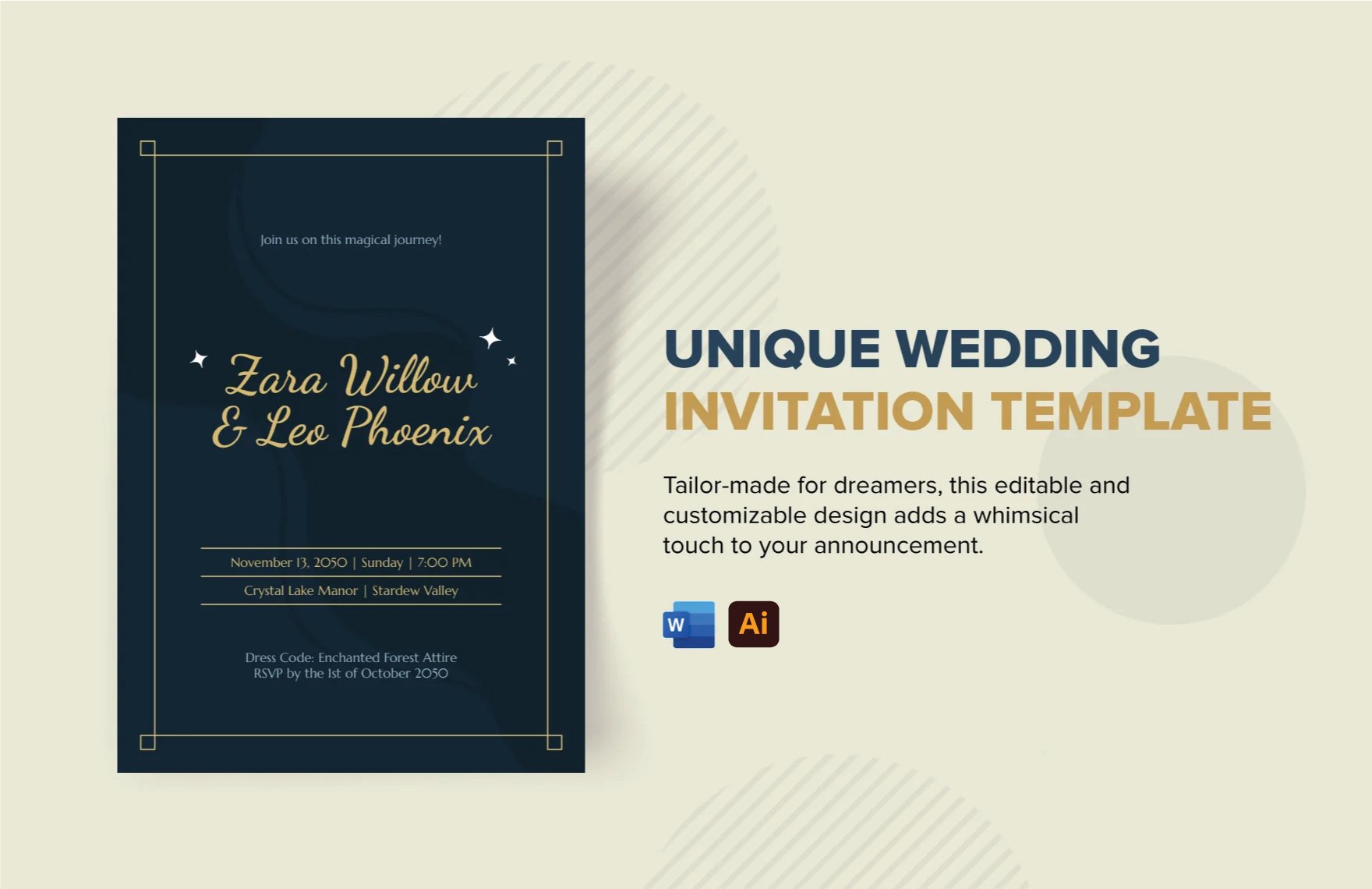 Unique Wedding Invitation Template