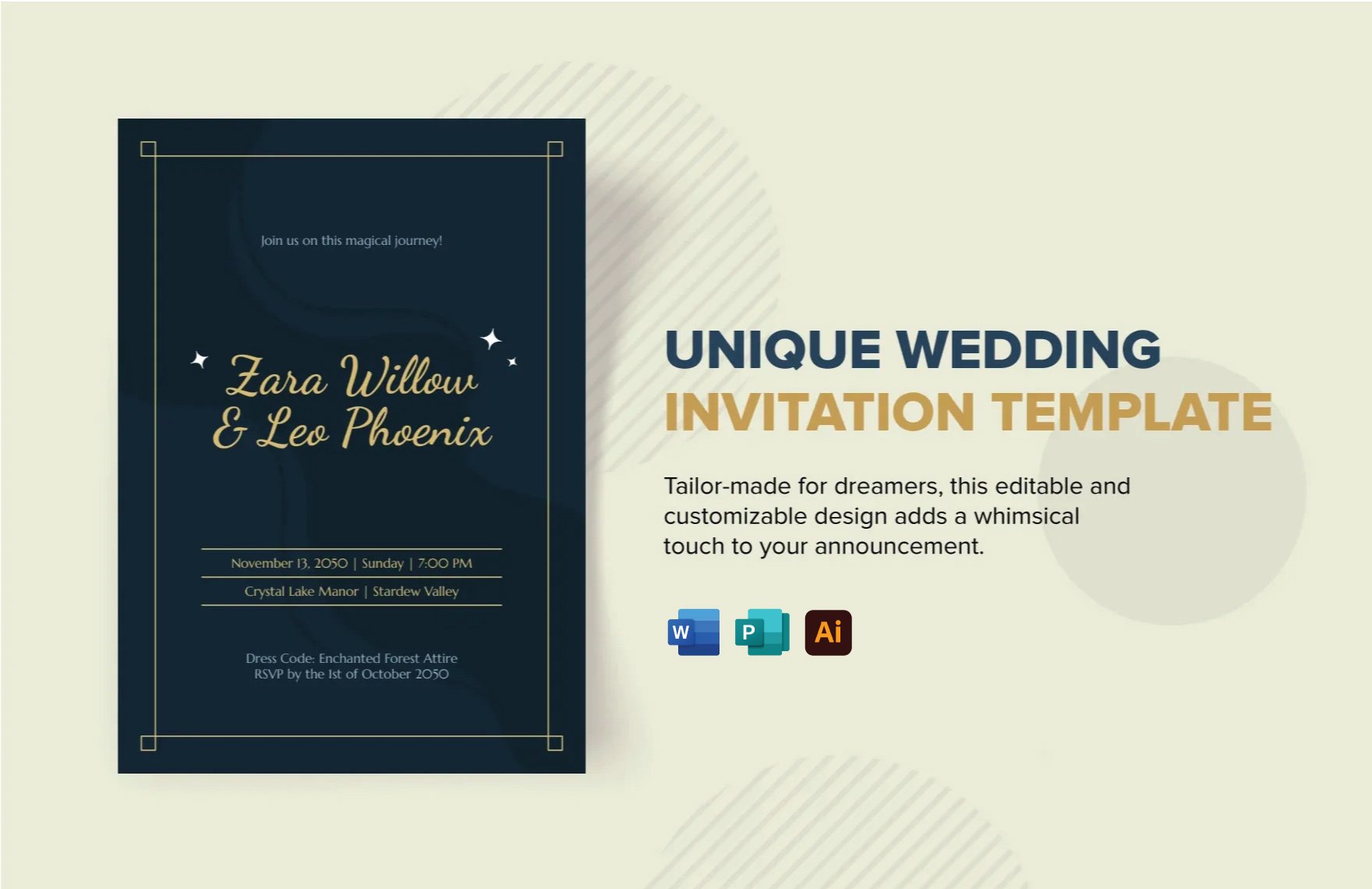 Unique Wedding Invitation Template