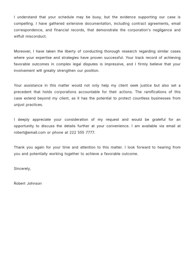 Free Letter To Attorney Requesting Help  Template to Edit Online