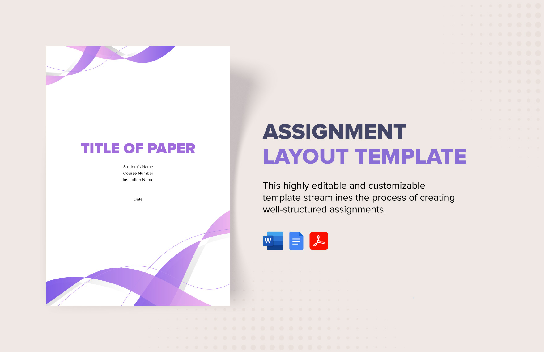 Free Assignment Layout Template