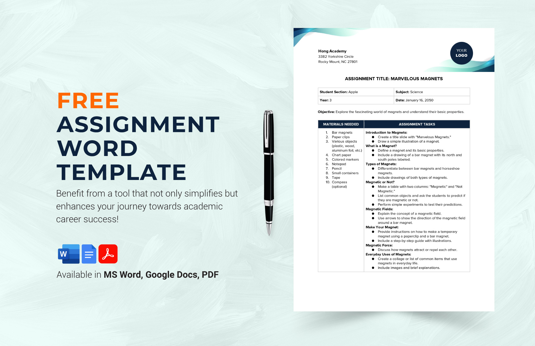 Free Assignment Word Template in Word, Google Docs, PDF