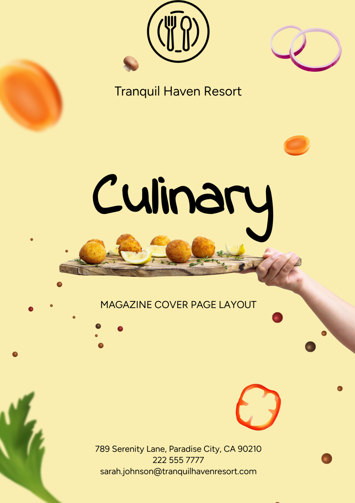 Culinary Magazine Cover Page Layout