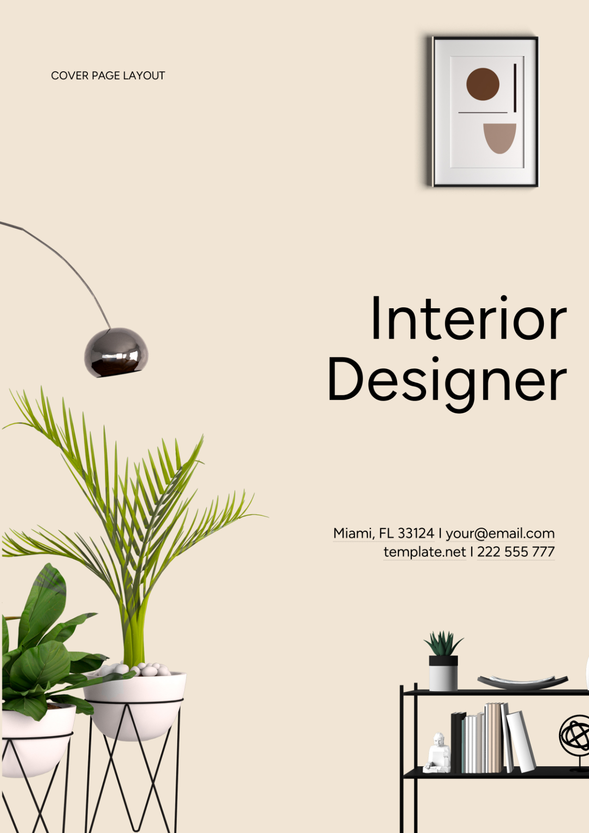 Interior Designer Cover Page Layout Template