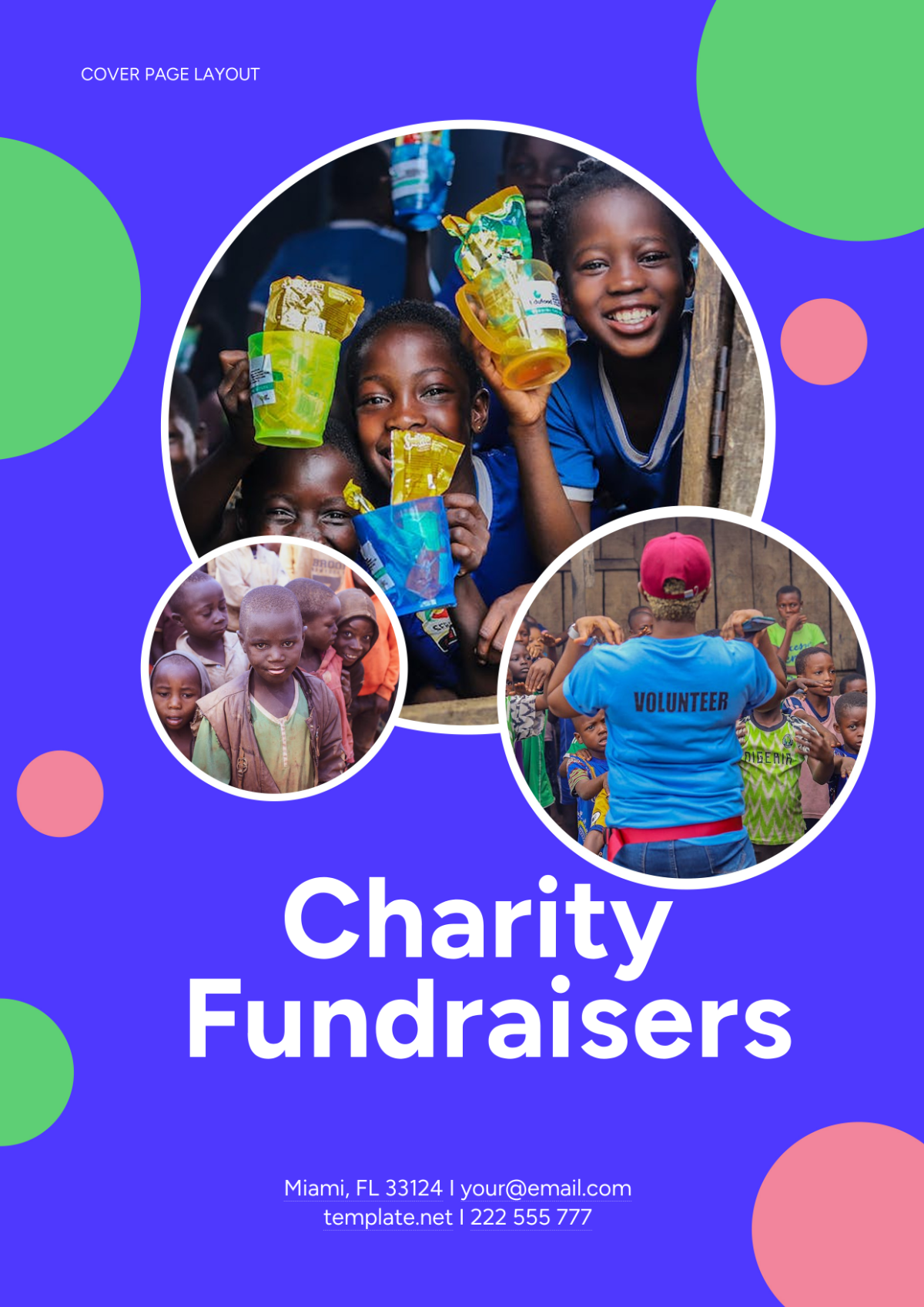 Charity Fundraiser Cover Page Layout Template