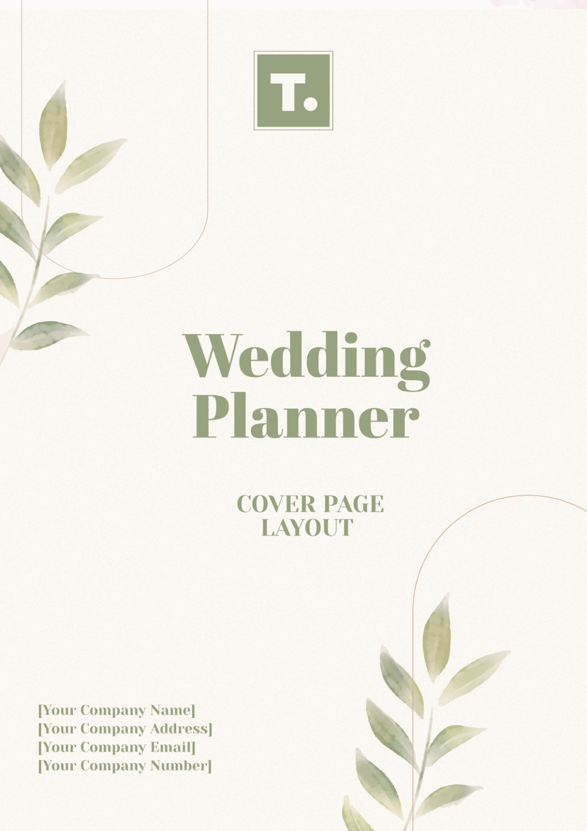 Wedding Planner Cover Page Layout