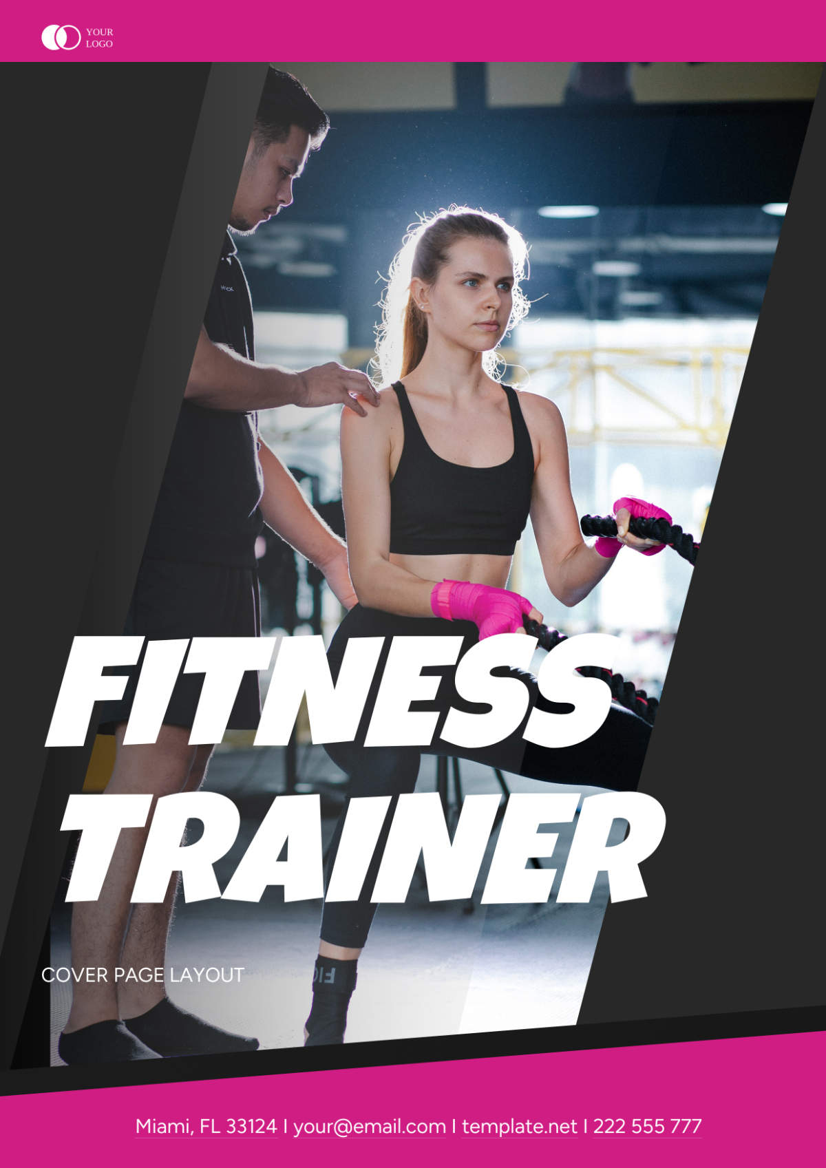 Fitness Trainer Cover Page Layout Template