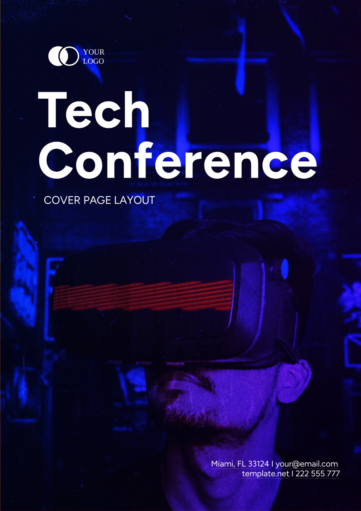 Tech Conference Cover Page Layout Template