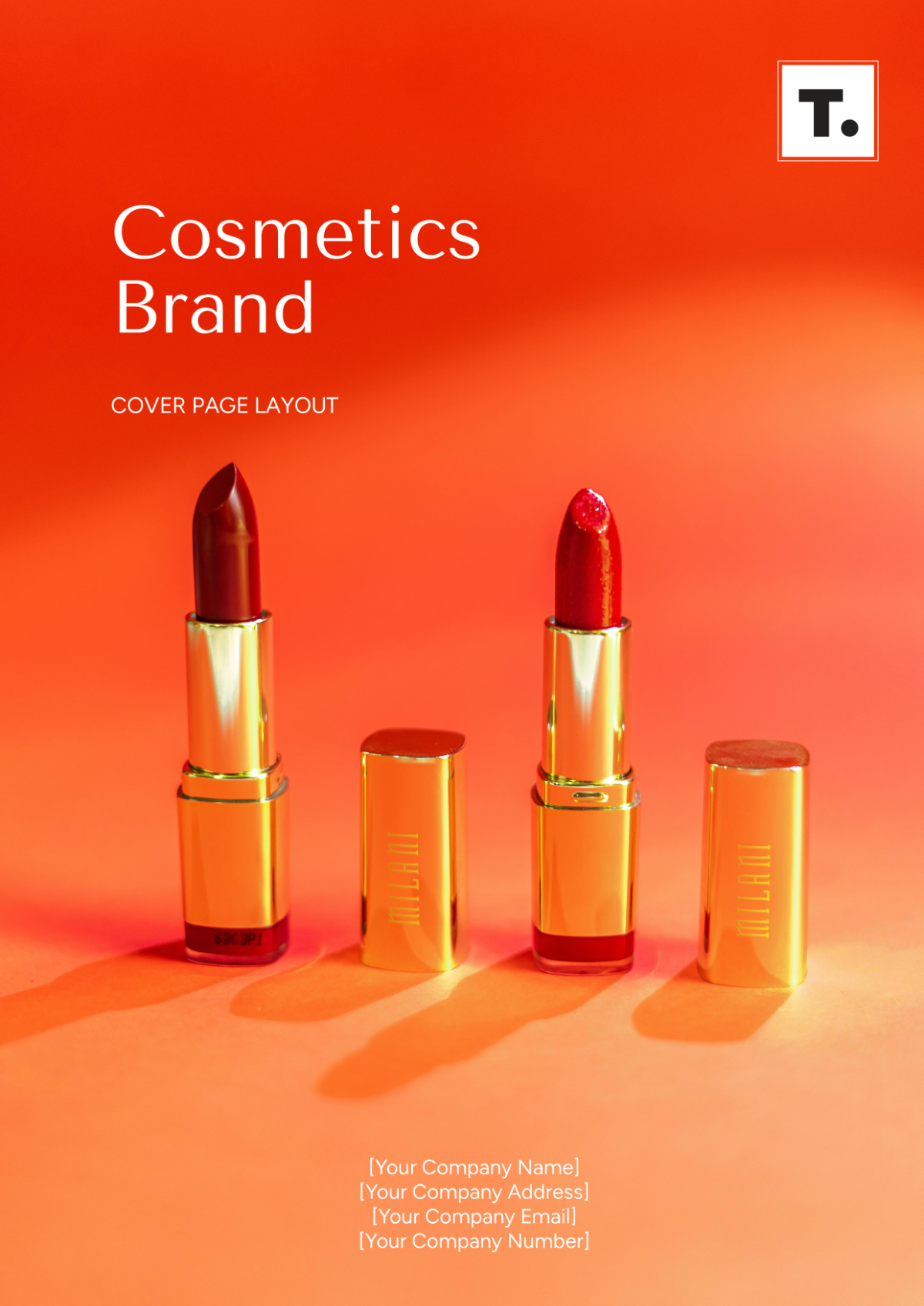Cosmetics Brand Cover Page Layout