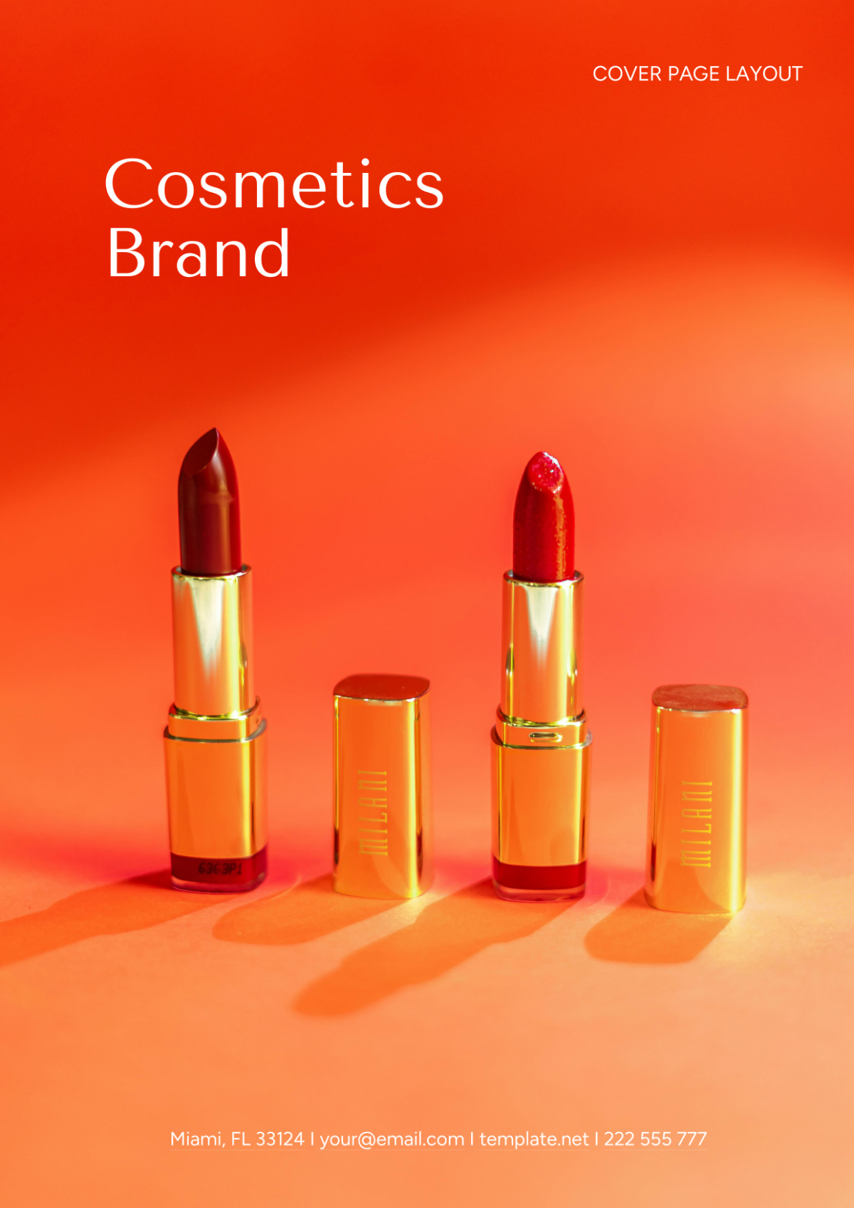 Cosmetics Brand Cover Page Layout Template