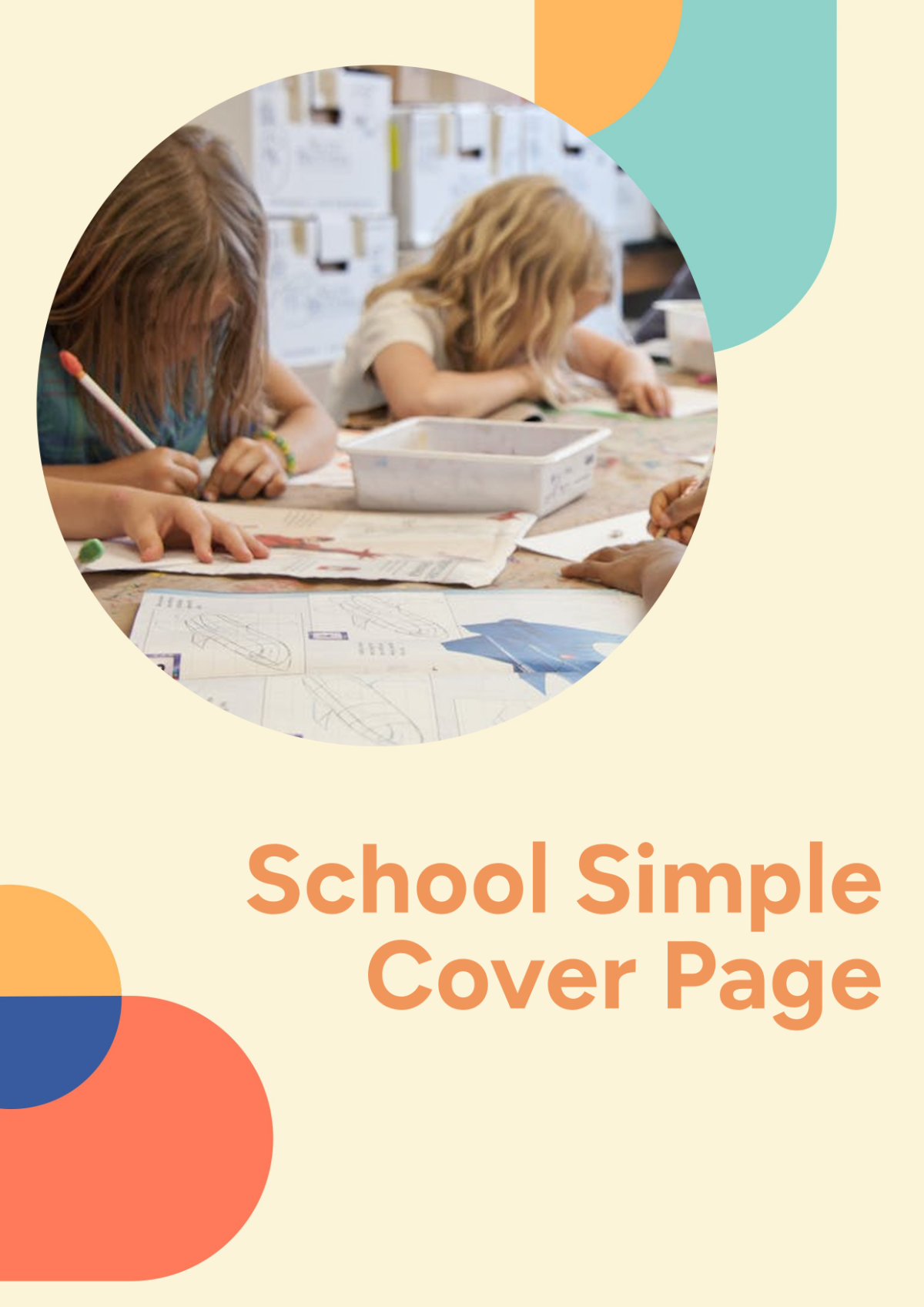 School Simple Cover Page Template