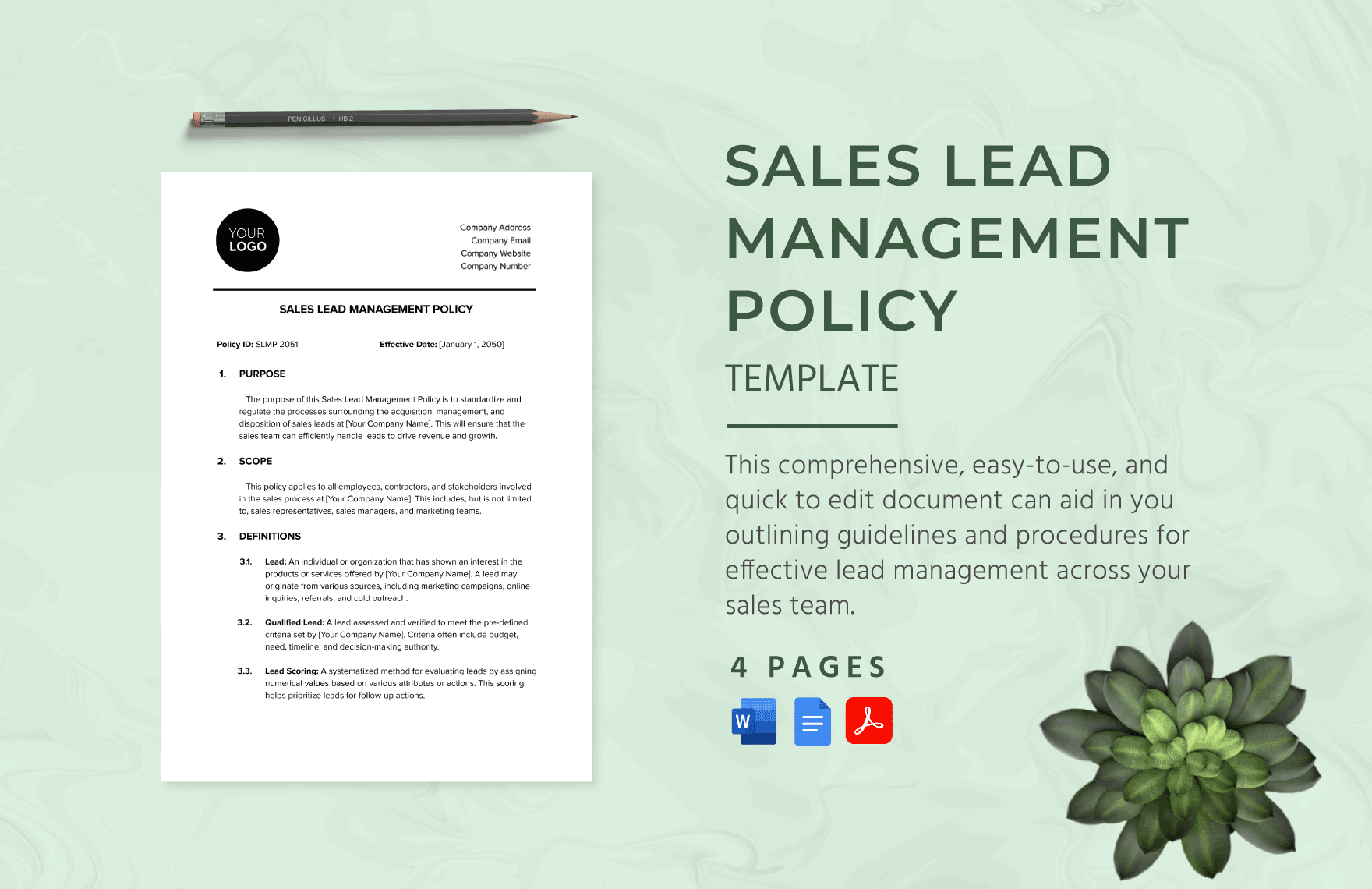 Sales Lead Management Policy Template in Word, Google Docs, PDF