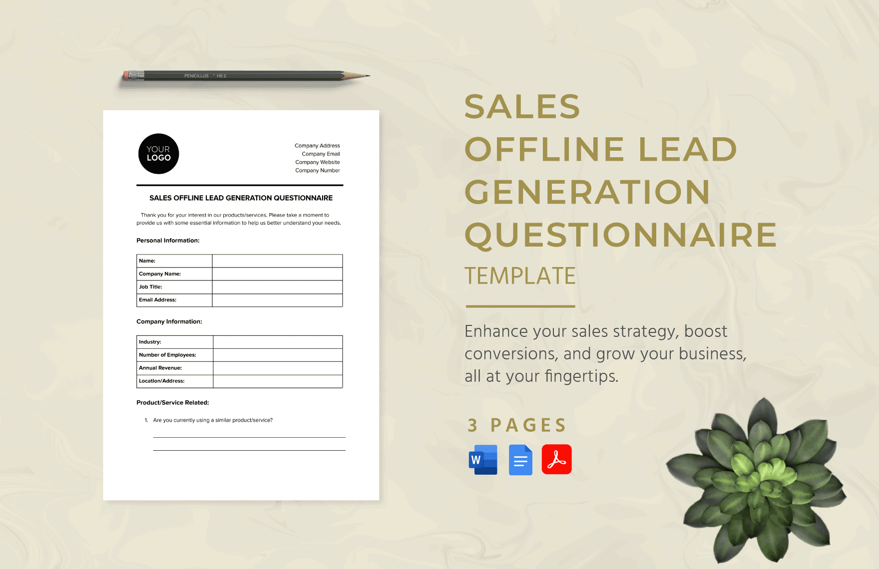 Sales Offline Lead Generation Questionnaire Template in Word, Google Docs, PDF