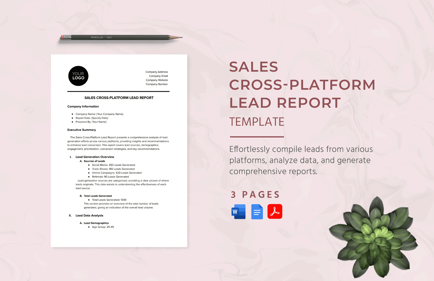 Sales Cross-Platform Lead Report Template in Word, Google Docs, PDF