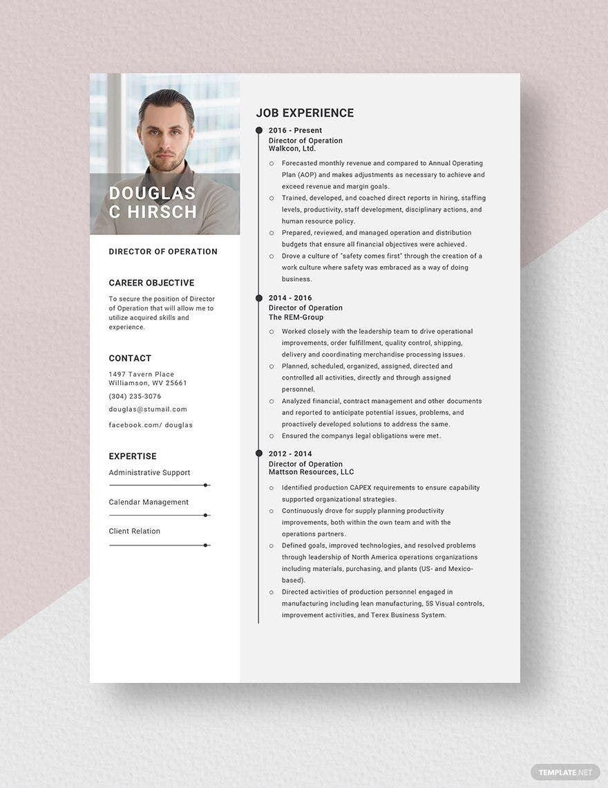 Director of Operation Resume