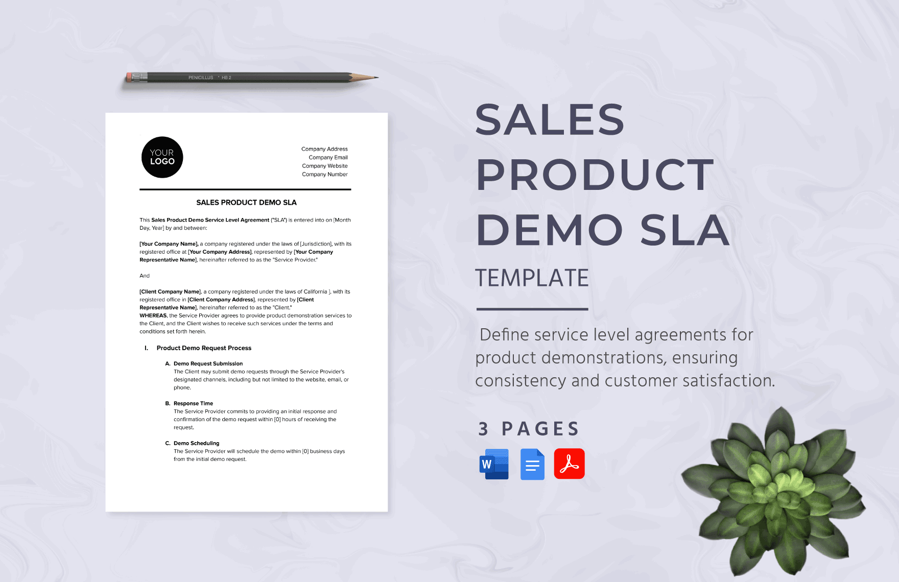 Sales Product Demo SLA Template in Word, Google Docs, PDF