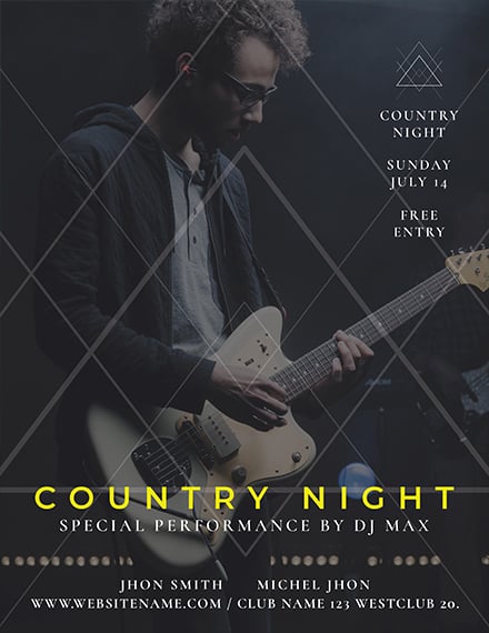 country night flyer template 1x