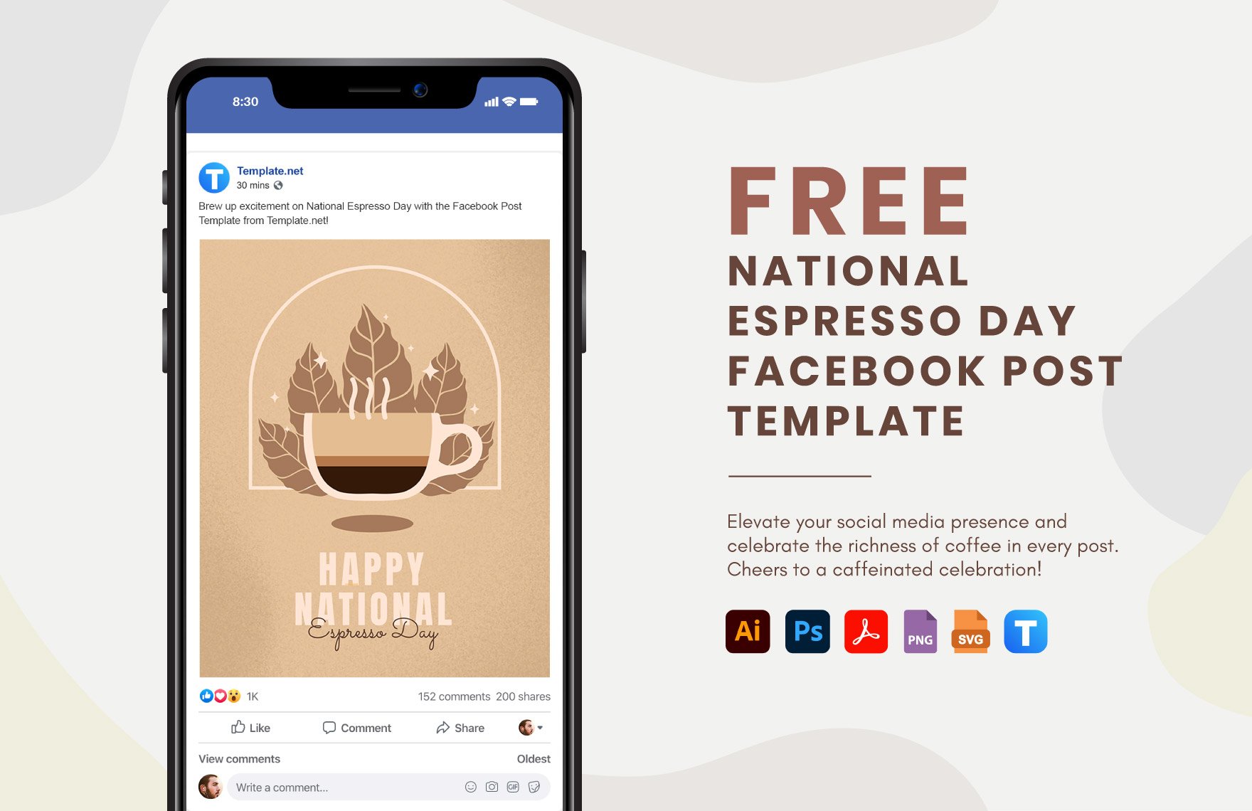 National Espresso Day Facebook Post Template