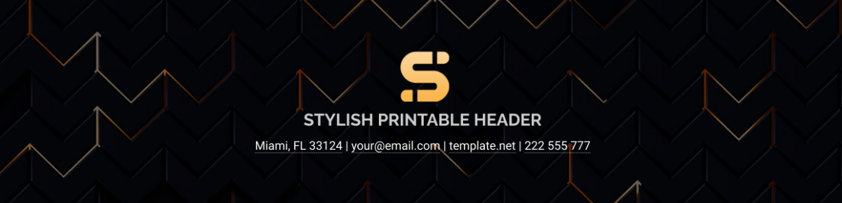 Stylish Printable Header Template