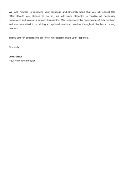 Free Home Buyer Offer Letter Template to Edit Online