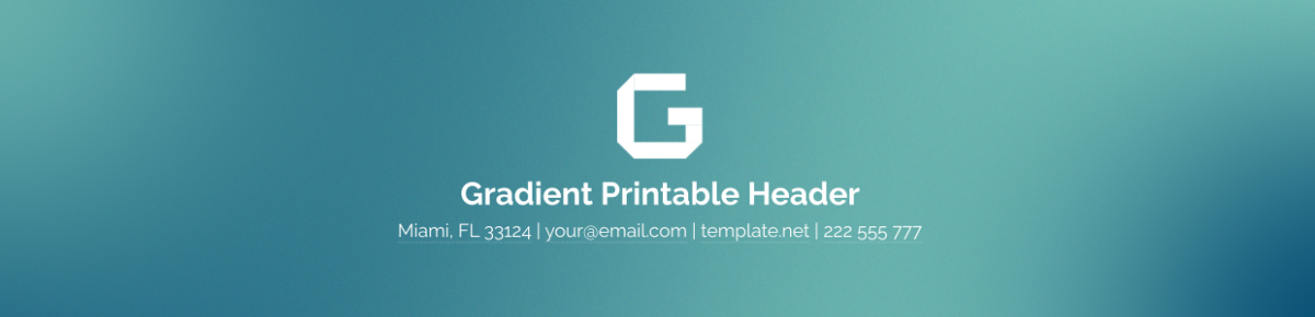 Gradient Printable Header Template