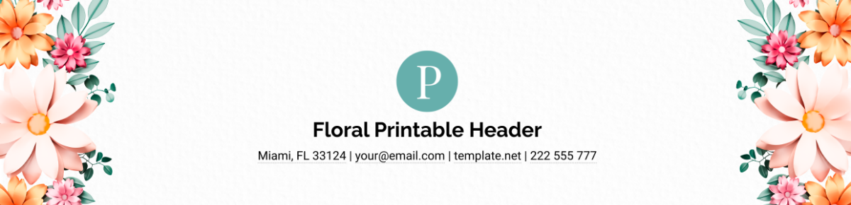 Floral Printable Header Template