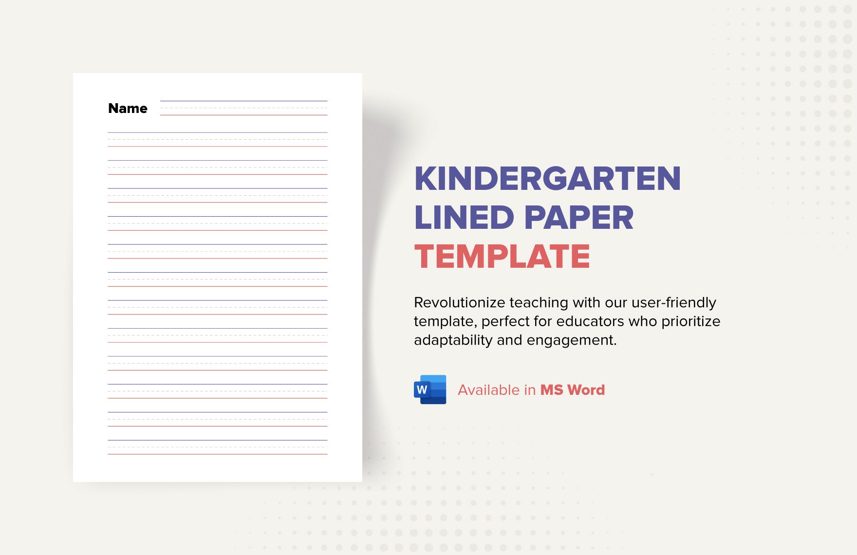 Kindergarten Lined Paper Template